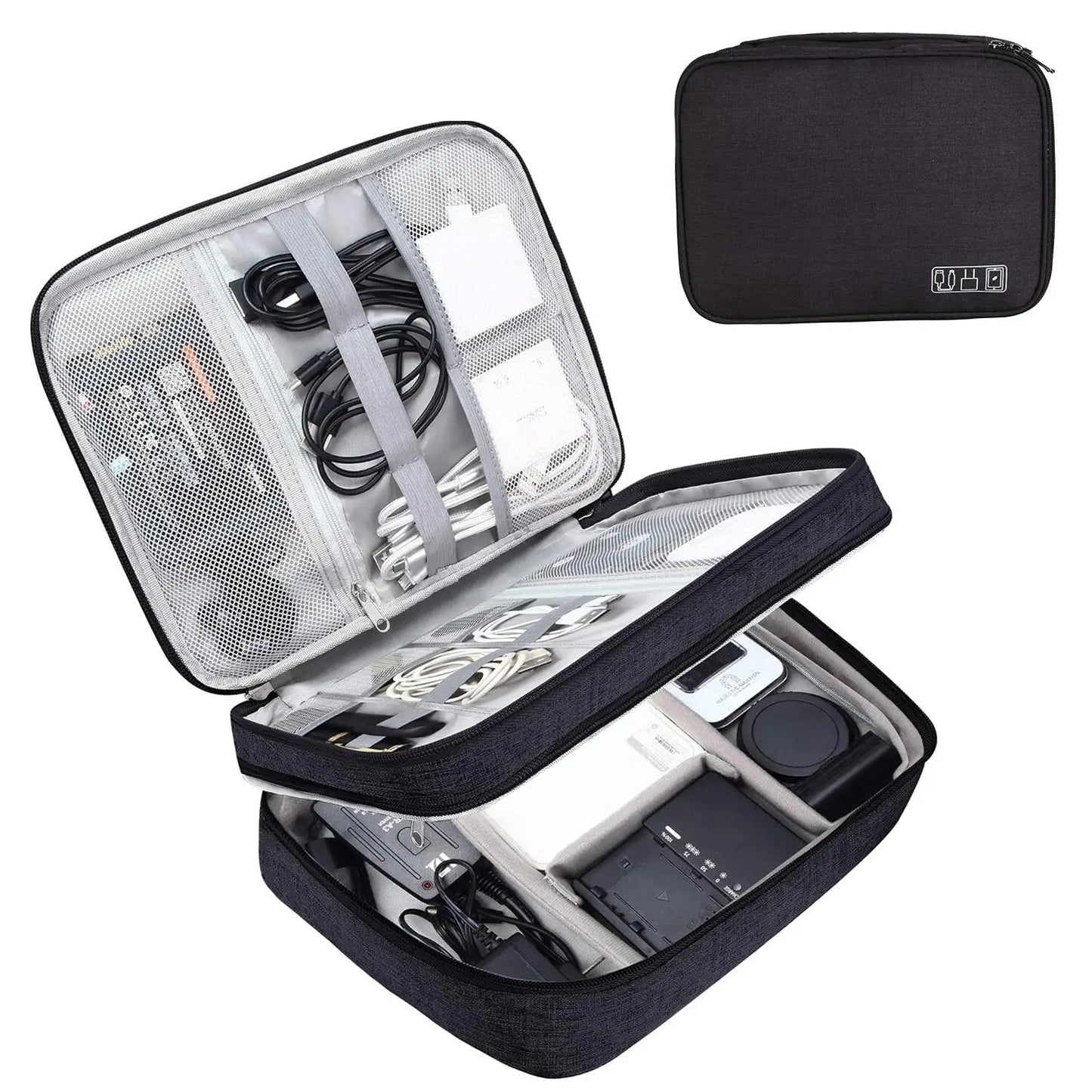 Electronics Organizer Bag Waterproof Carrying Pouch Travel Bag Universal Cable Storage Bag for Cable USB Charger Phone Accessory