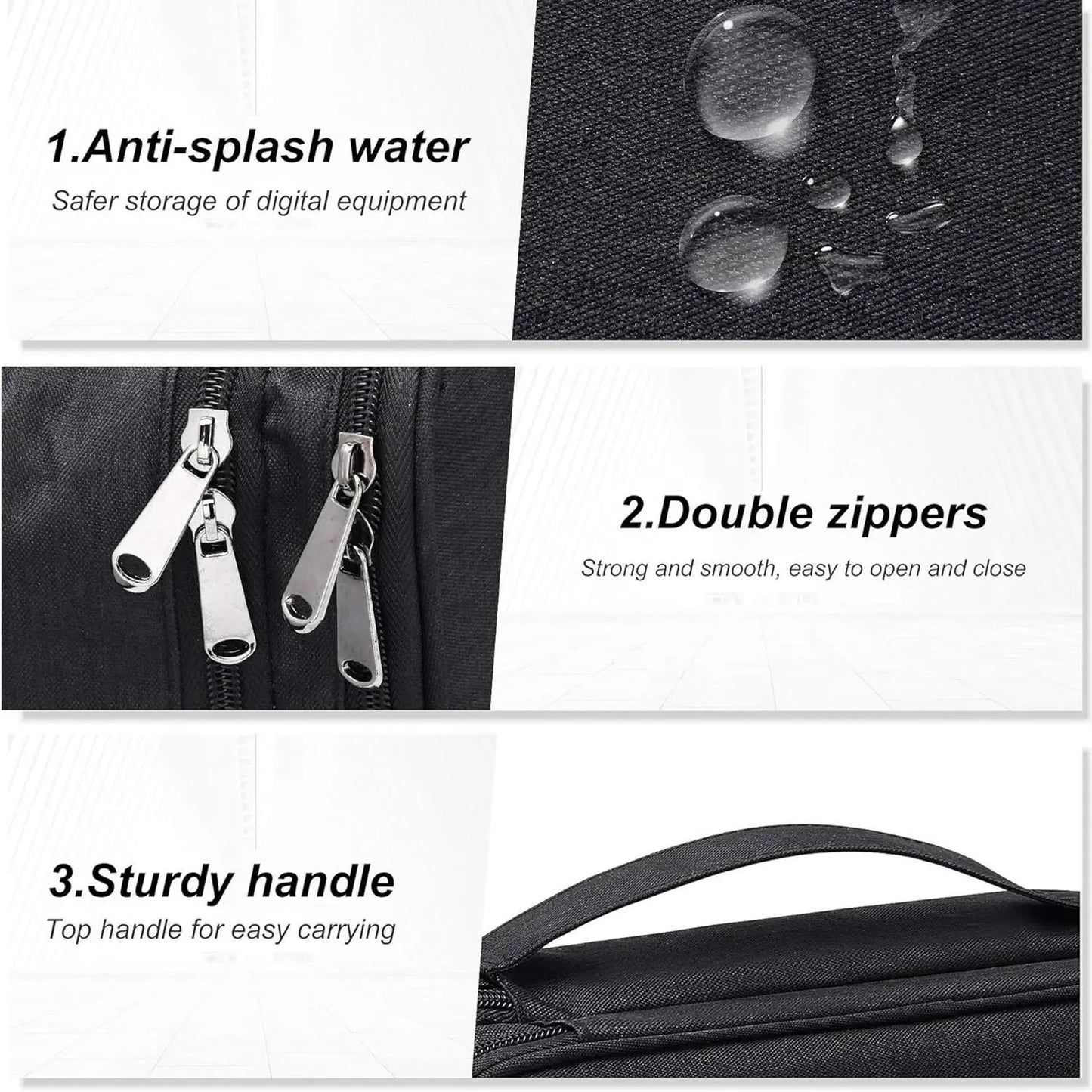 Electronics Organizer Bag Waterproof Carrying Pouch Travel Bag Universal Cable Storage Bag for Cable USB Charger Phone Accessory