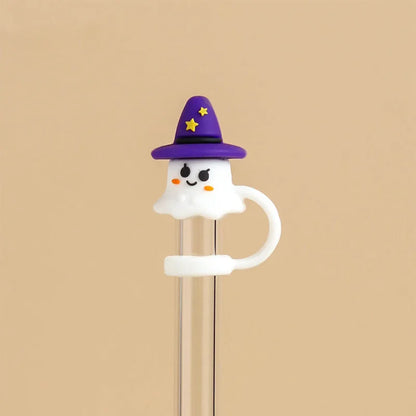 5/1PCS Halloween Straw Cover Cap for Stanley Cup Silicone Straw Topper for 10mm Straw Dust-Proof Reusable Straw Tips for Tumbler