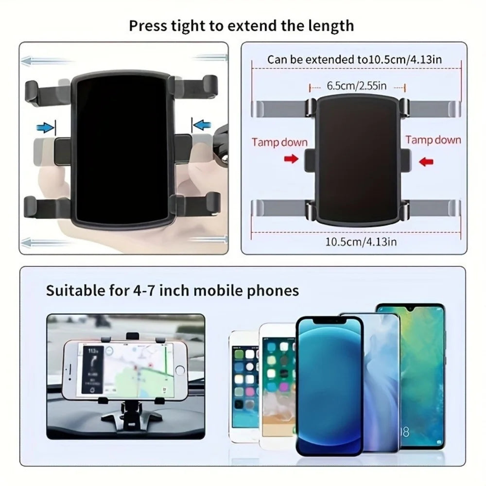 Support de téléphone universel pour tableau de bord de voiture 360 °   Support de voiture pour Smartphone rotatif, pour iPhone,