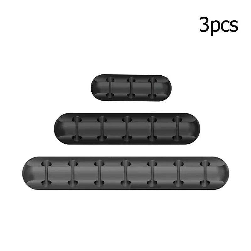 Cable Cord Wire Organizer Silicone USB Cable Winder Management Clips Self Adhesive for Mouse Keyboard Headset For iPhone Huawei