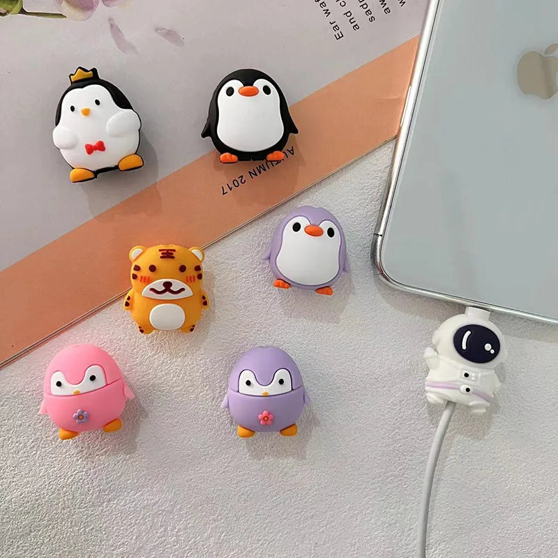 Cute Cable Accessory Cartoon USB Charger Data Cable Cord Protector For iPhone Lightning Charging Cable Protection