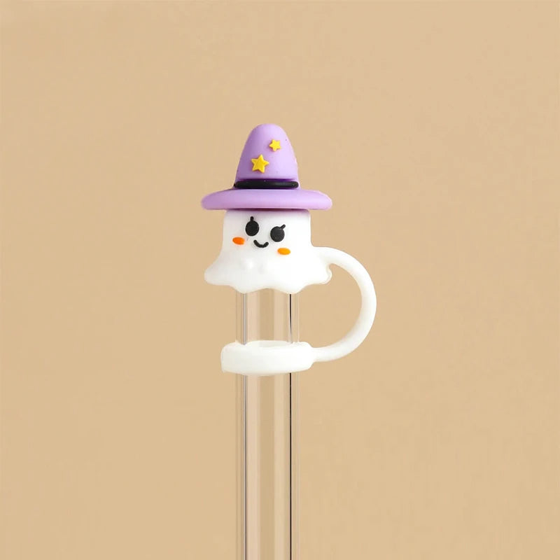 5/1PCS Halloween Straw Cover Cap for Stanley Cup Silicone Straw Topper for 10mm Straw Dust-Proof Reusable Straw Tips for Tumbler