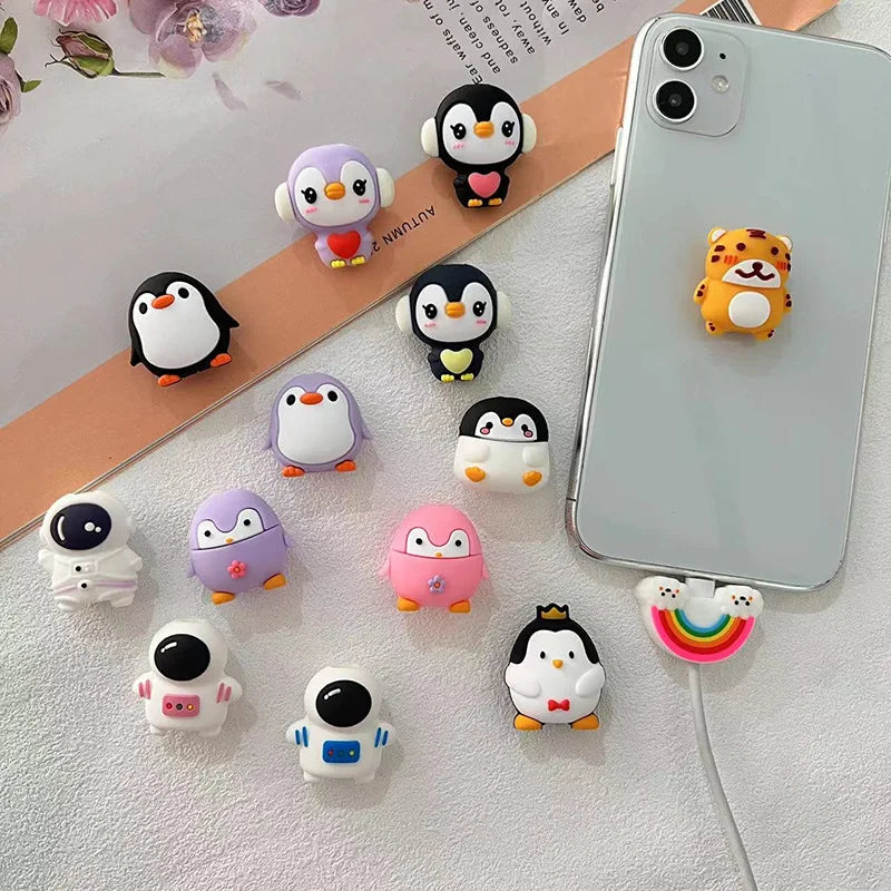 Cute Cable Accessory Cartoon USB Charger Data Cable Cord Protector For iPhone Lightning Charging Cable Protection