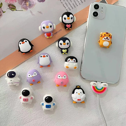 Cute Cable Accessory Cartoon USB Charger Data Cable Cord Protector For iPhone Lightning Charging Cable Protection