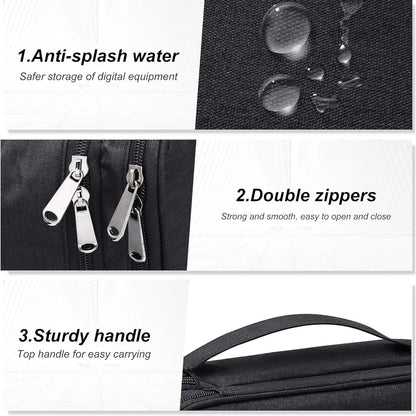 Electronics Organizer Bag Waterproof Carrying Pouch Travel Bag Universal Cable Storage Bag for Cable USB Charger Phone Accessory