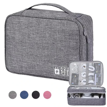 Electronics Organizer Bag Waterproof Carrying Pouch Travel Bag Universal Cable Storage Bag for Cable USB Charger Phone Accessory