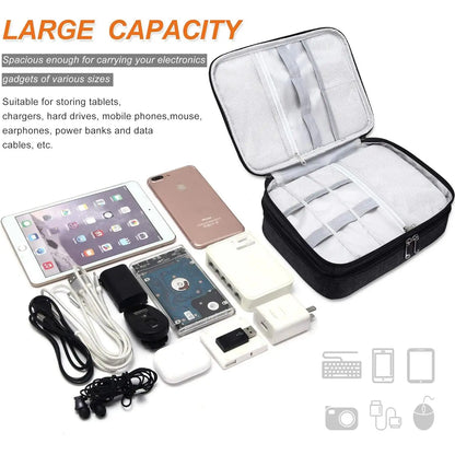 Electronics Organizer Bag Waterproof Carrying Pouch Travel Bag Universal Cable Storage Bag for Cable USB Charger Phone Accessory