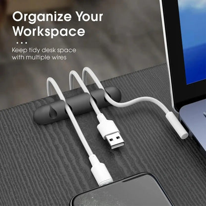 Cable Cord Wire Organizer Silicone USB Cable Winder Management Clips Self Adhesive for Mouse Keyboard Headset For iPhone Huawei